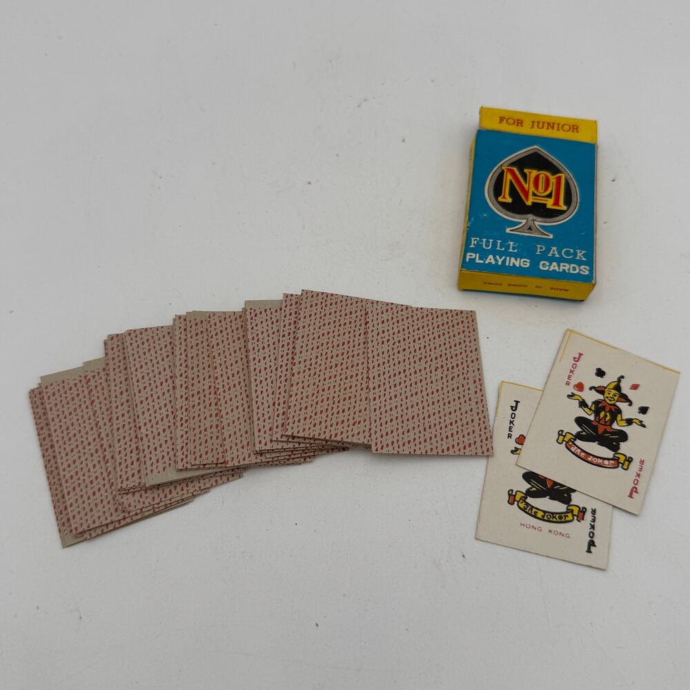 Vintage Miniature Playing Card Deck with 2 Jokers Complete
